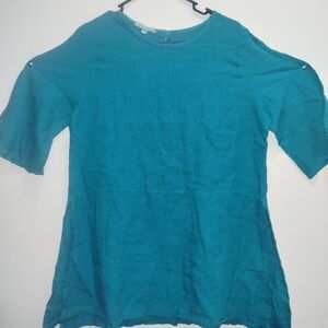Teal Linen Women's Top
